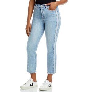 Pistola Charlie high rise ankle straight button fly double denim panels size 27